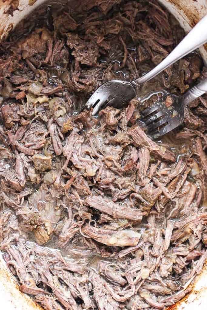 shredded beef on sow cooker