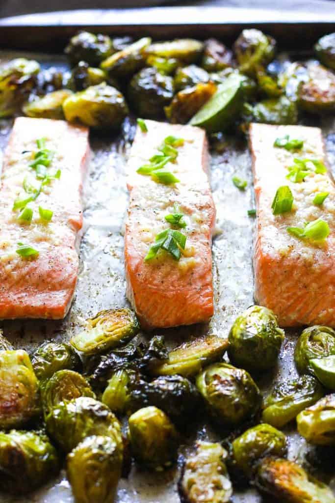 salmon with brussels sprouts