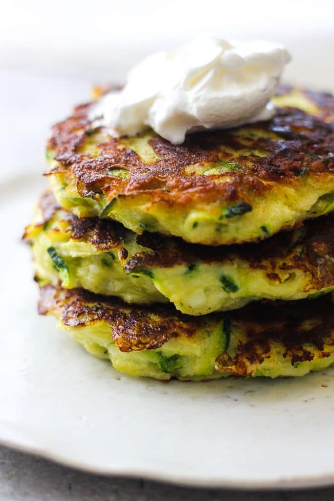 stack of keto fritters