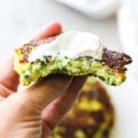 Keto low carb zucchini breakfast pancakes (fritters)