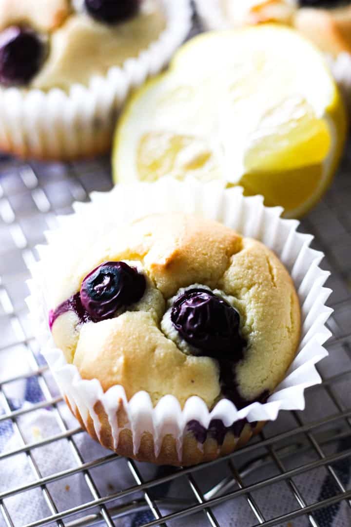 keto low carb lemon blueberry muffins
