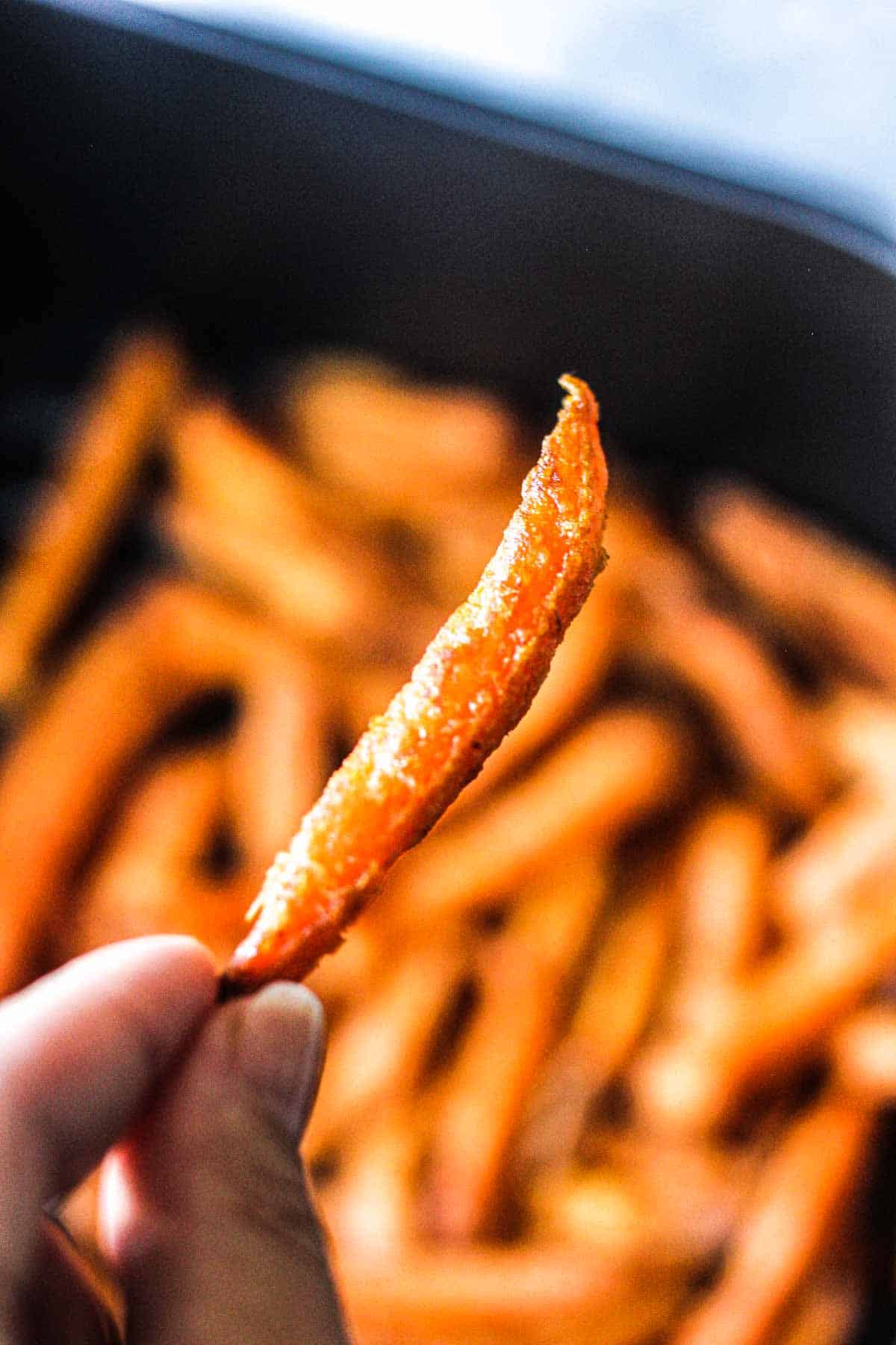 Frozen Sweet Potato Fries in Air Fryer - One Happy Housewife