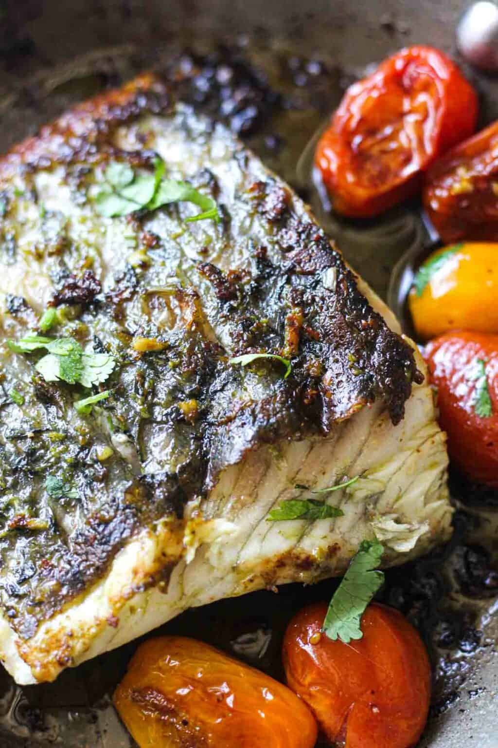 Pan fried barramundi with pesto sauce - The Top Meal