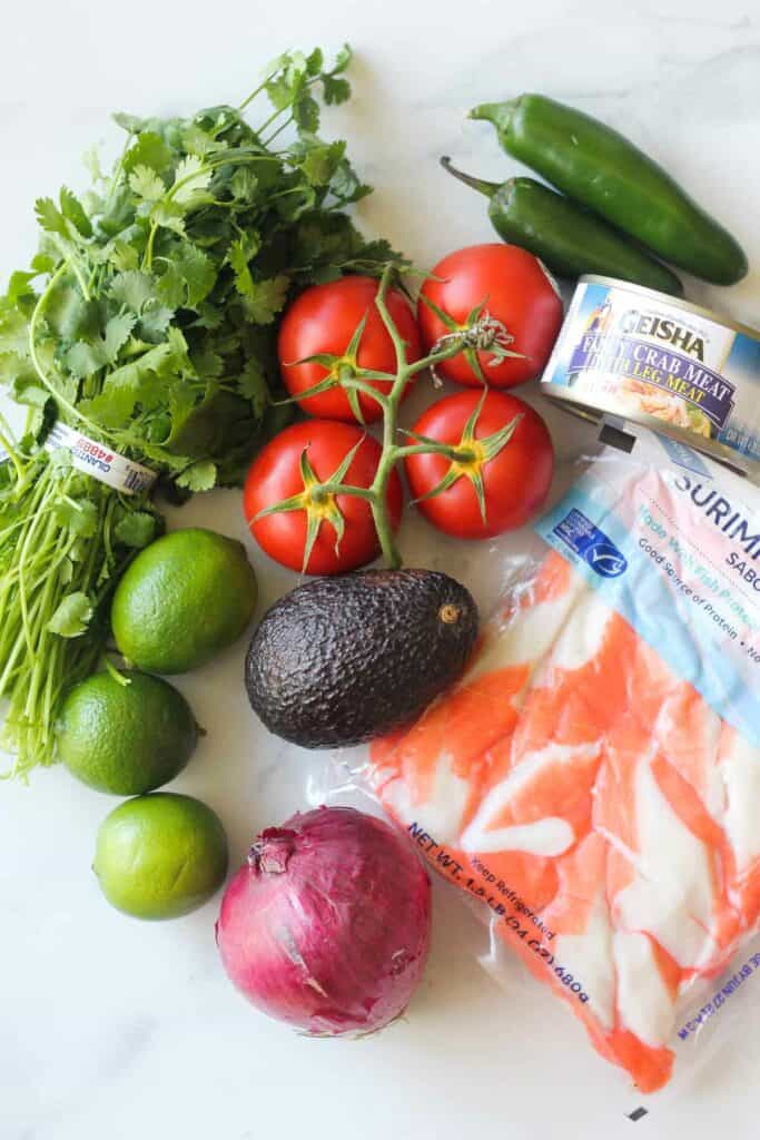 ingredients for mexican crab ceviche recipe
