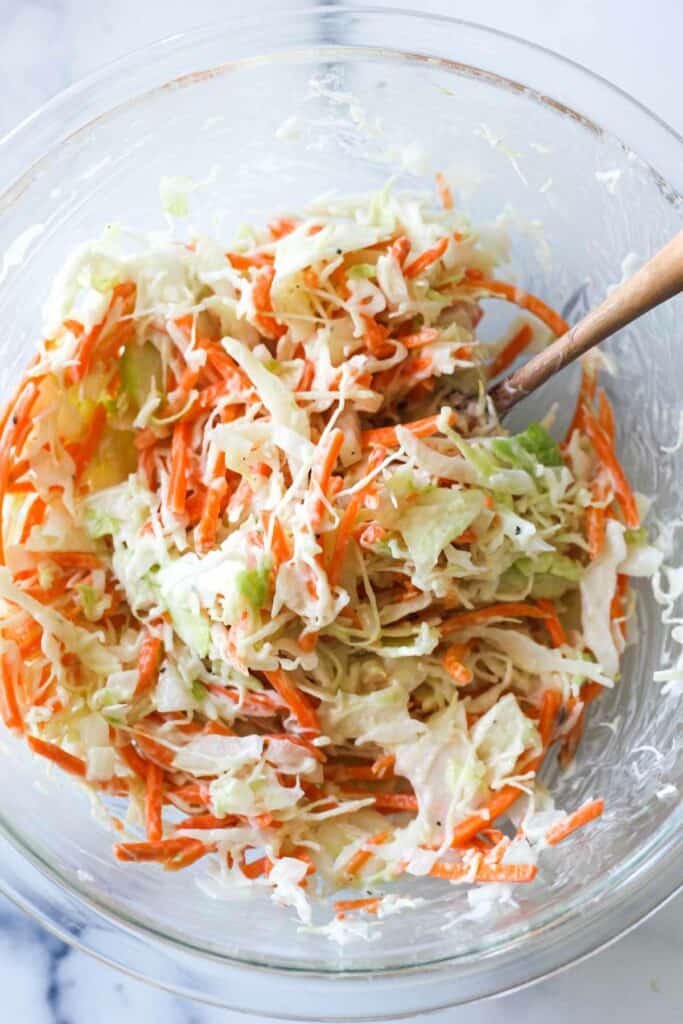 mixed kfc coleslaw in a bowl