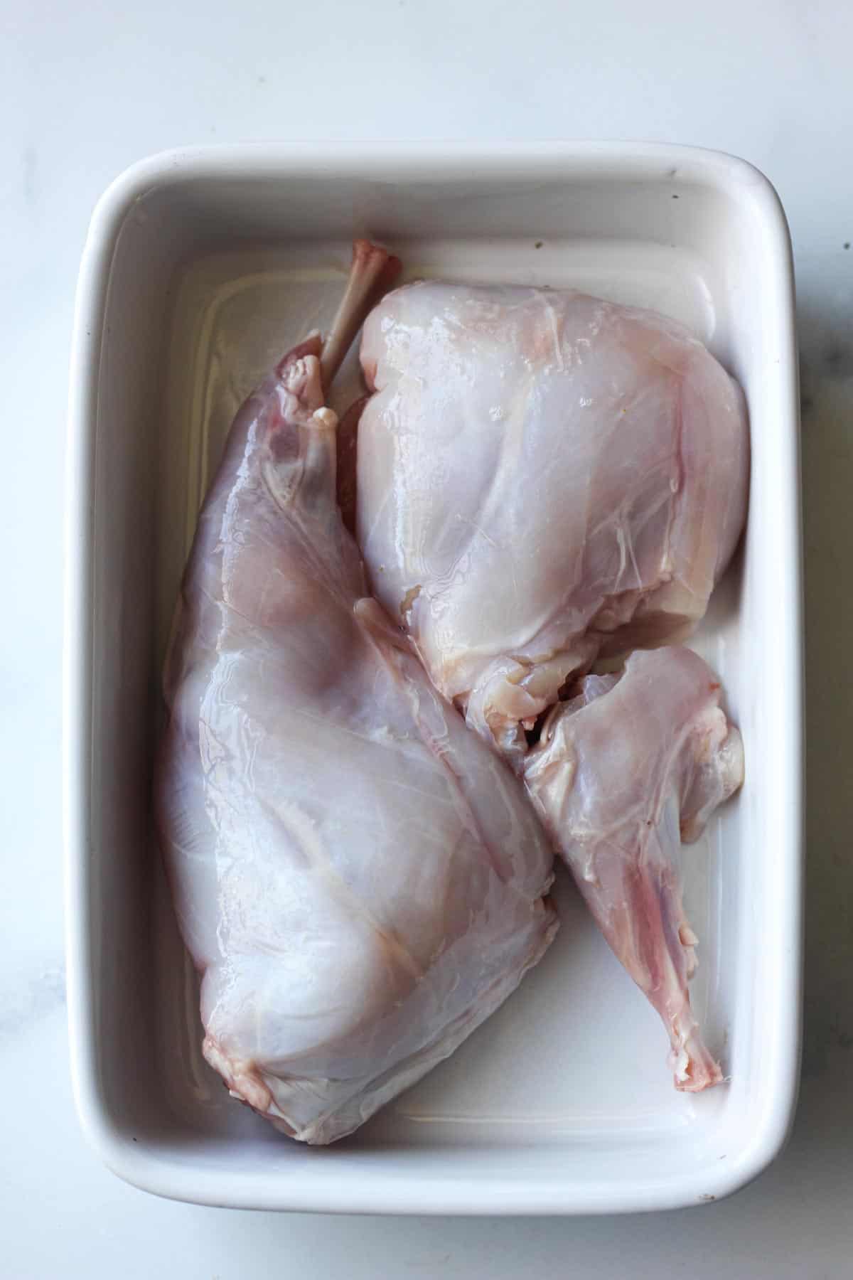 Italian style oven baked rabbit legs in cream garlic sauce The Top Meal