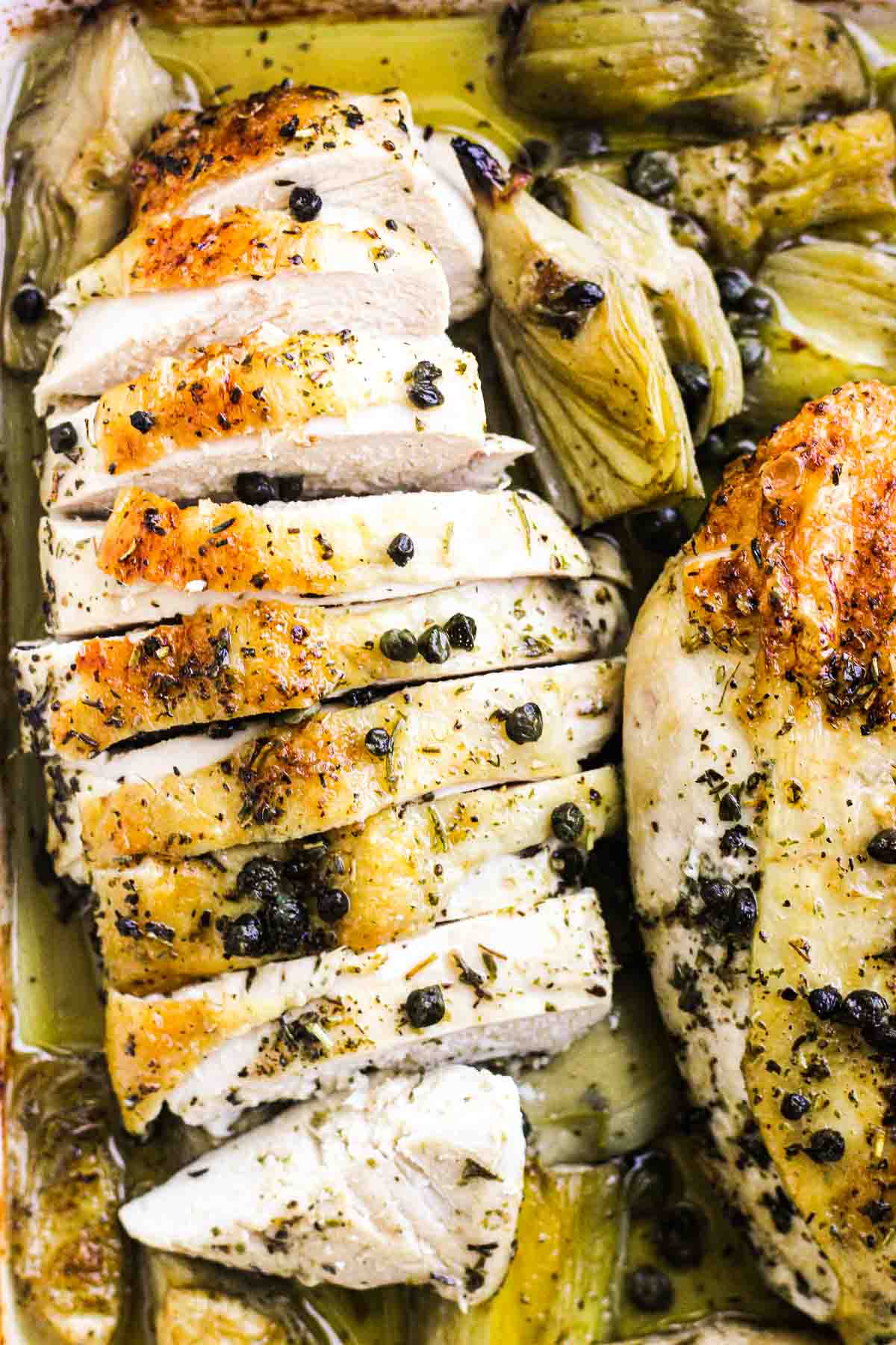 Baked chicken with artichokes and capers The Top Meal
