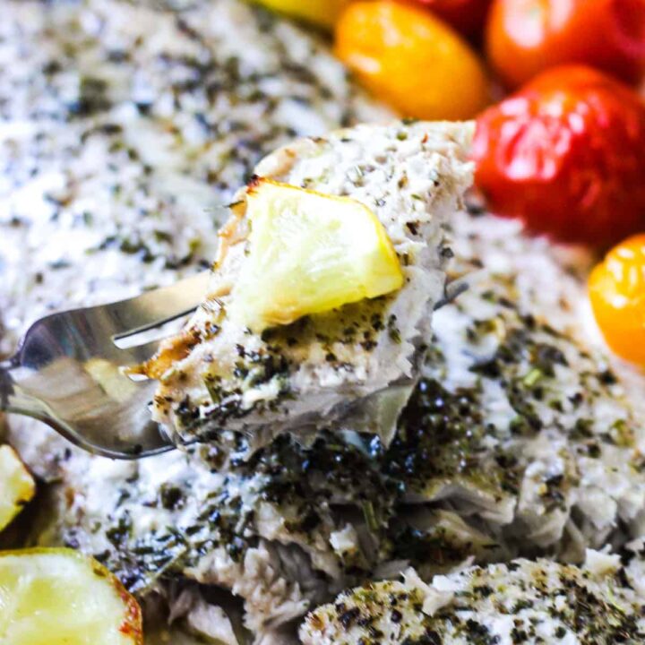 baked fish with cherry tomatoes