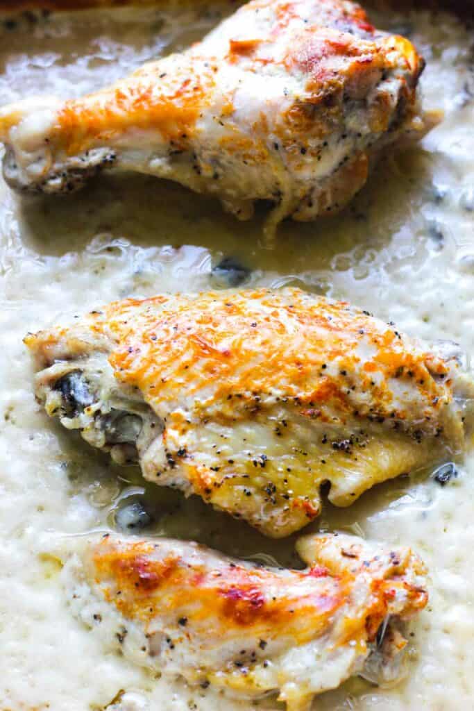 baked wings in mushroom sauce