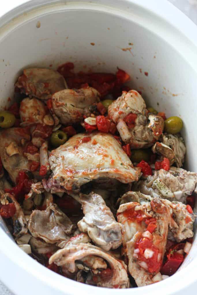 mixed uncooked rabbit cacciatore