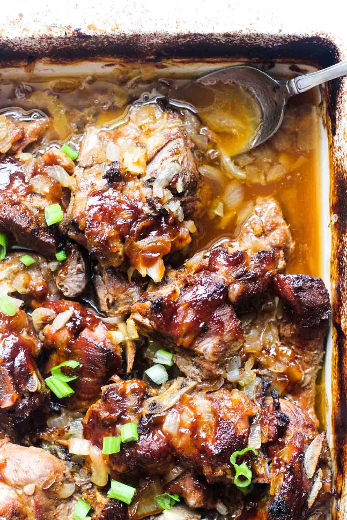 Baked pork neck bones with BBQ sauce The Top Meal