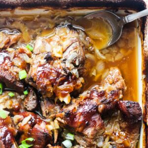 bbq neck bones with sauce and broth