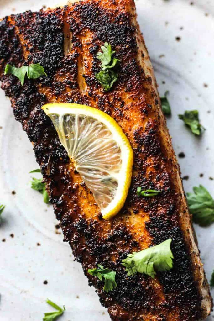 blackened fish with lemon