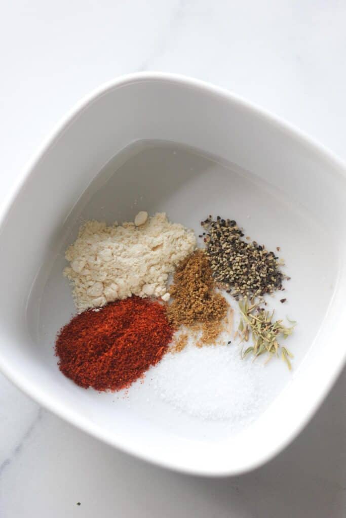 spice mixture in the small bowl