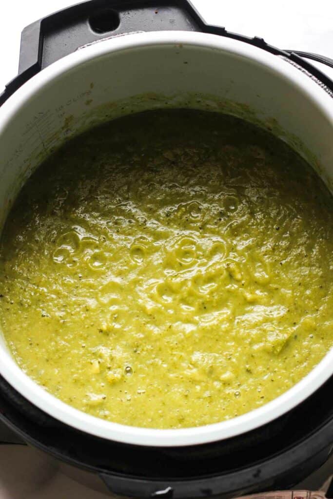 cooked broccoli soup in ninja foodi