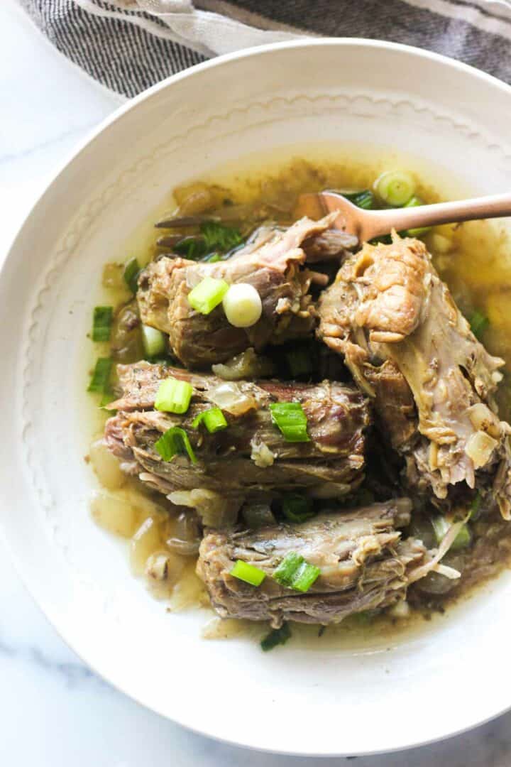 Turkey necks in crock pot (so juicy and tender!)