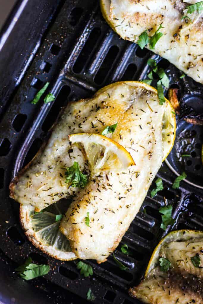 air fried tilapia with lemon and cilantro