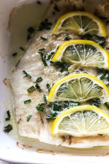 Baked fluke recipe with chives and lemon butter - The Top Meal