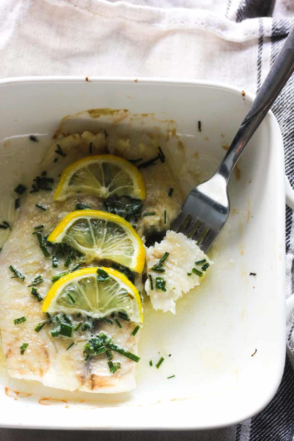 Baked fluke recipe with chives and lemon butter The Top Meal