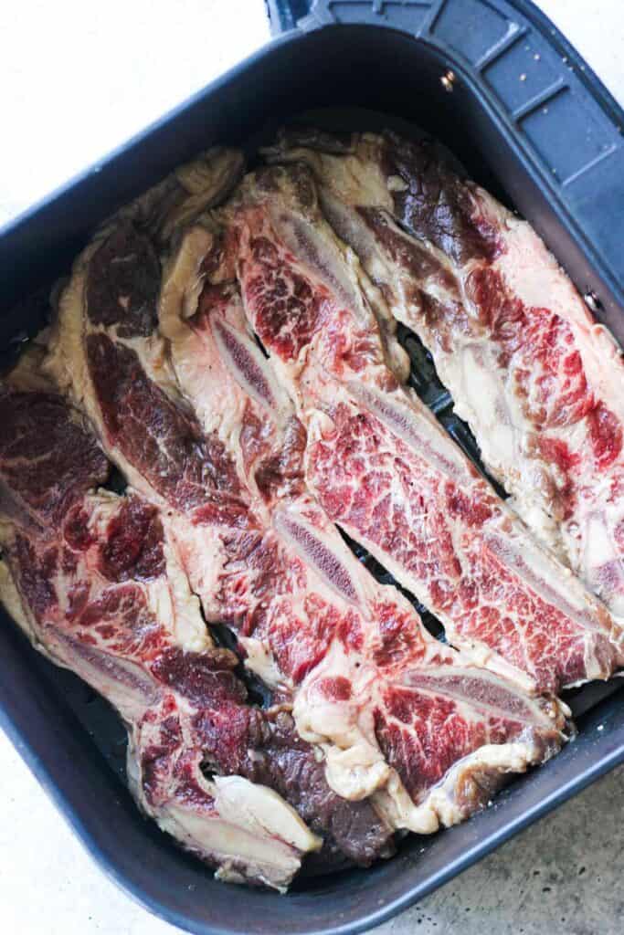 raw trader joes korean beef ribs before cooking