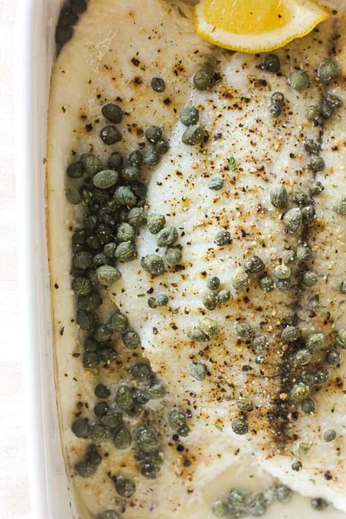 baked plaice with capers and lemon
