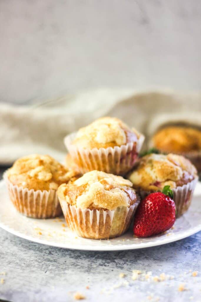 bisquick strawberry muffins on the plate