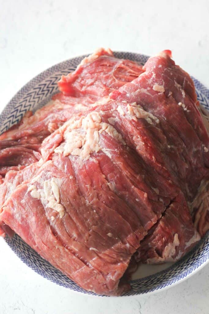 raw skirt steak before air frying