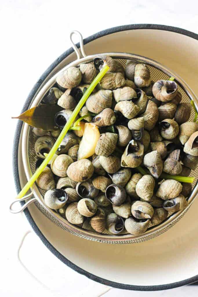 cooked periwinkles with white wine