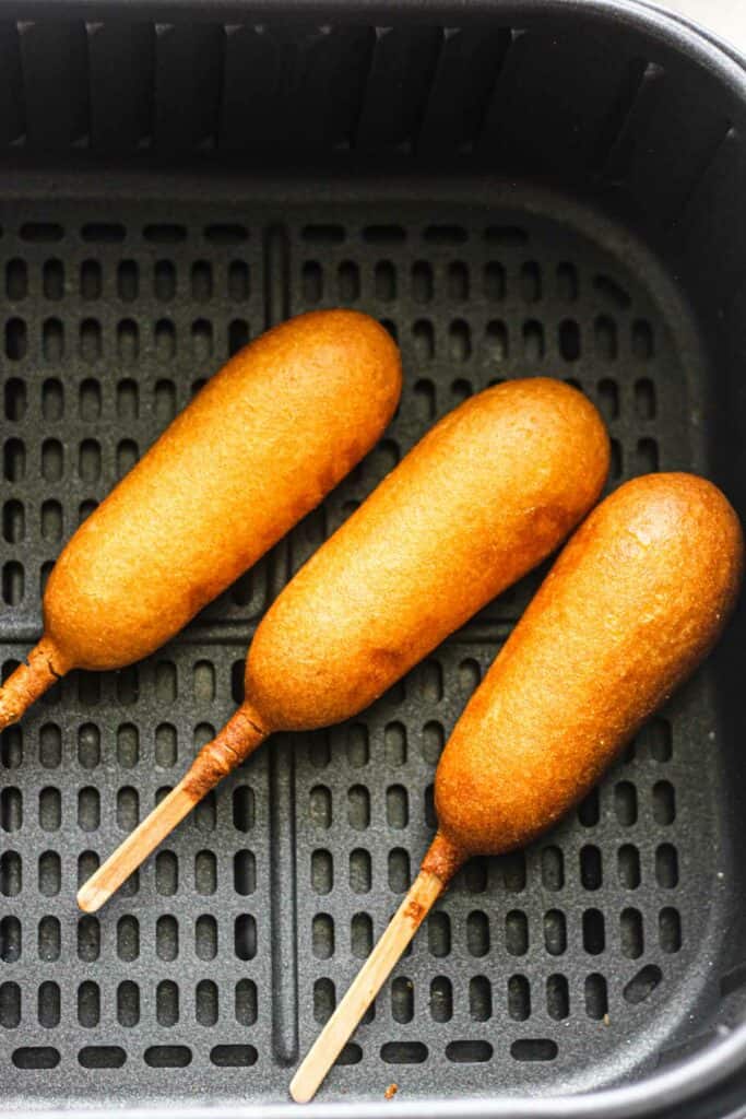 cooked state fair corn dogs in air fryer