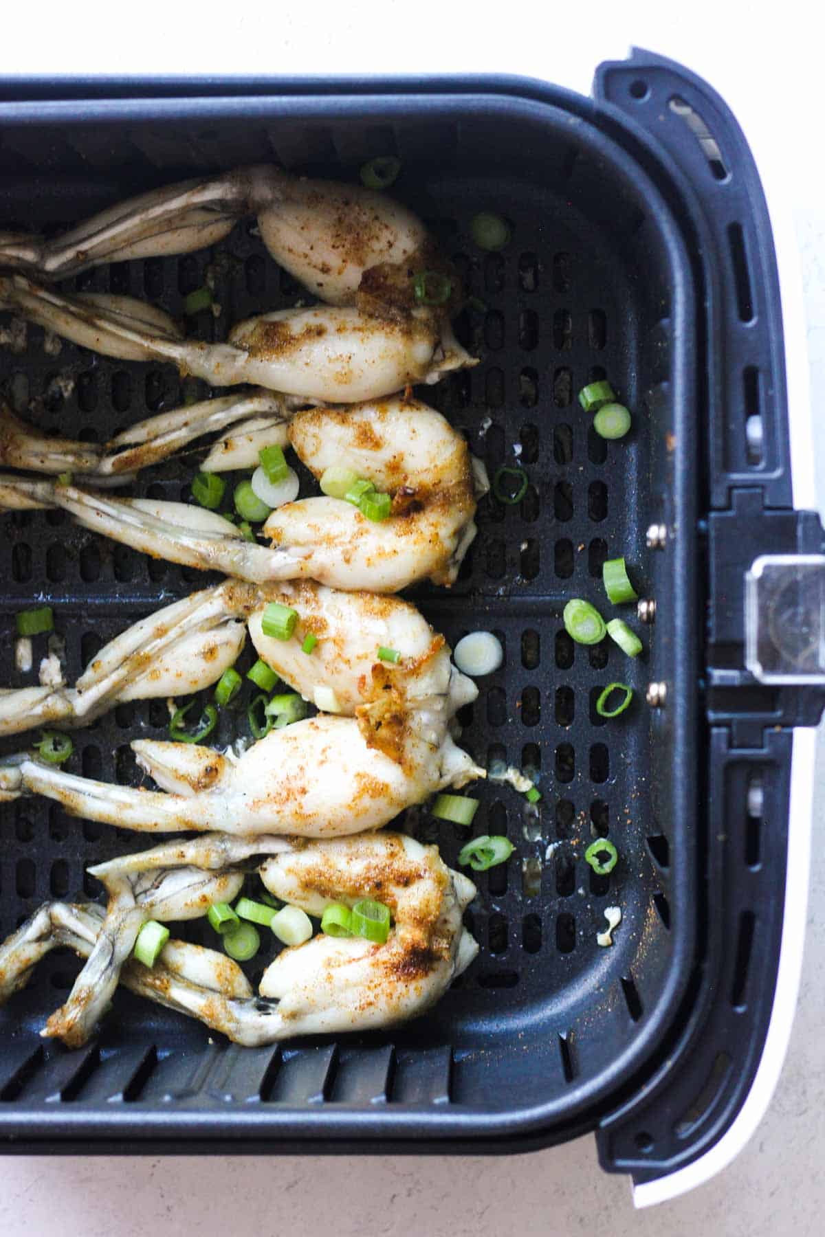 cooked frog legs in the air fryer