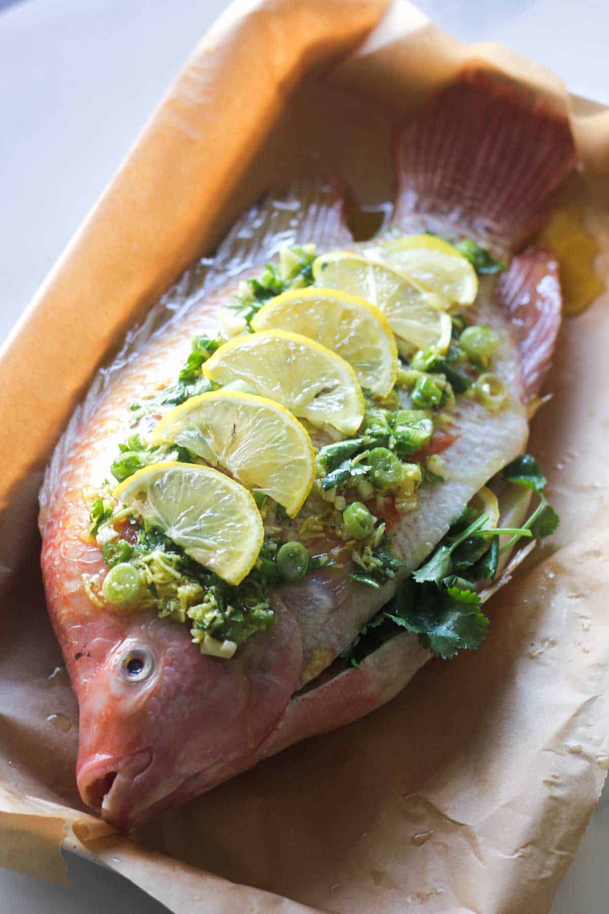 raw red tilapia before baking in the oven