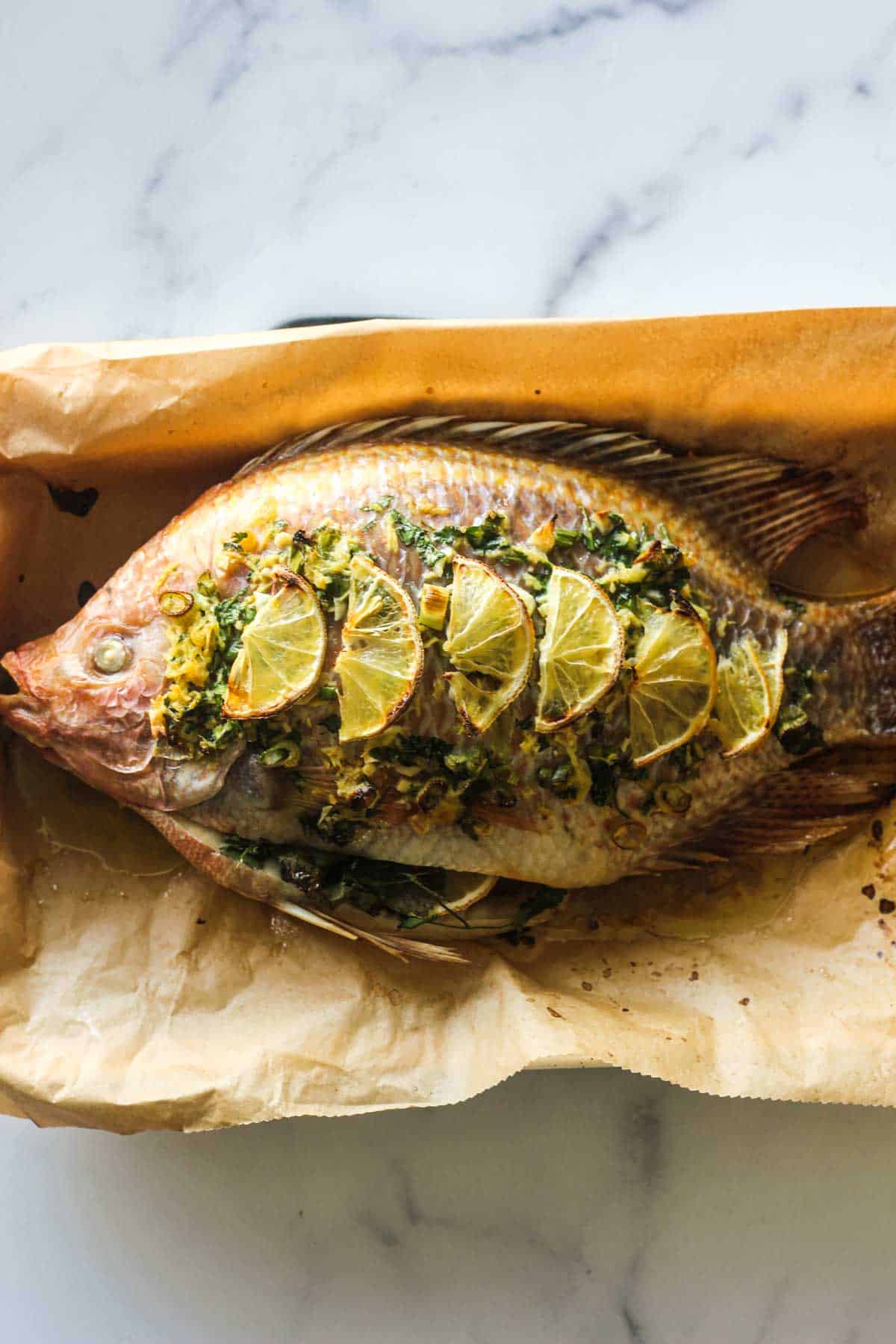 baked whole red tilapia