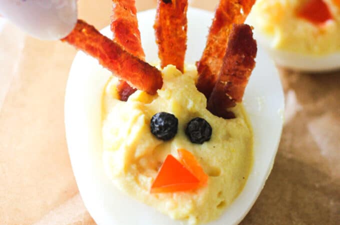 turkey deviled eggs with bacon