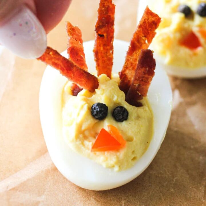 turkey deviled eggs with bacon