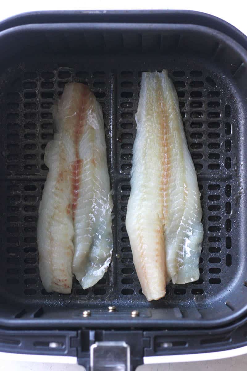 raw pollock fish in the air fryer