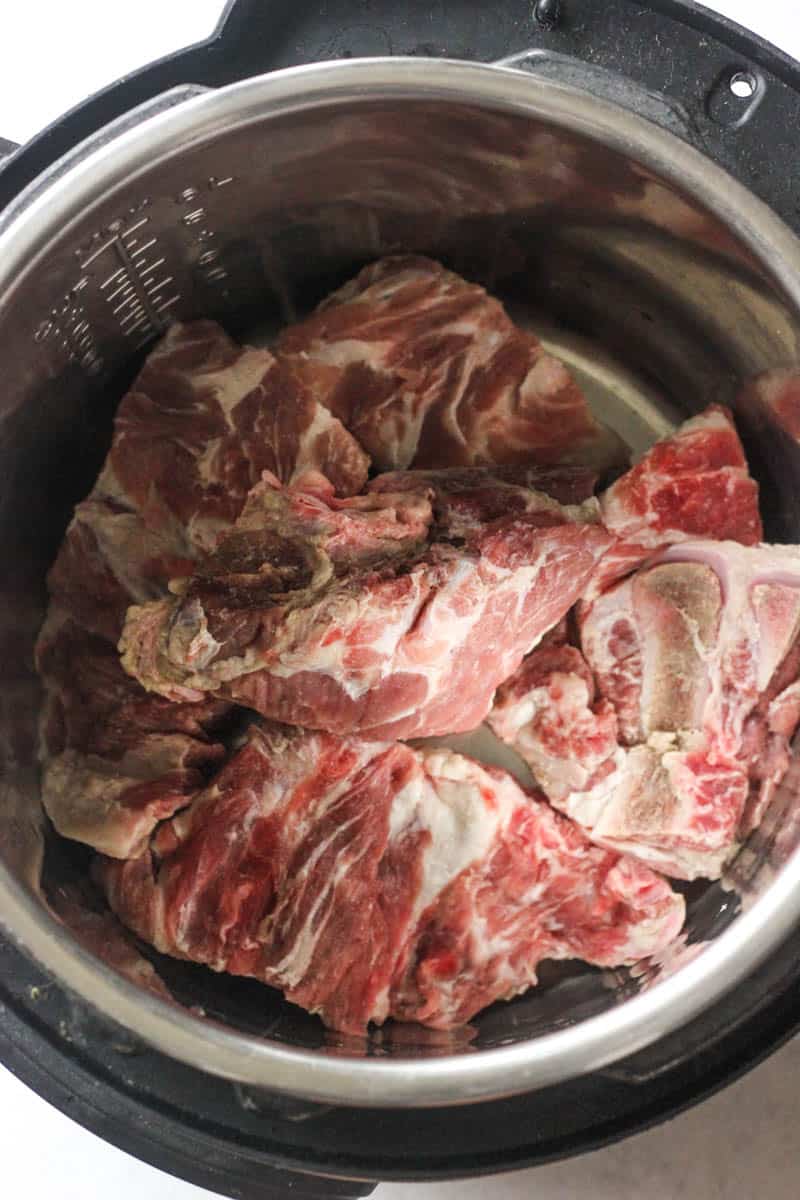 raw pork in pressure cooker