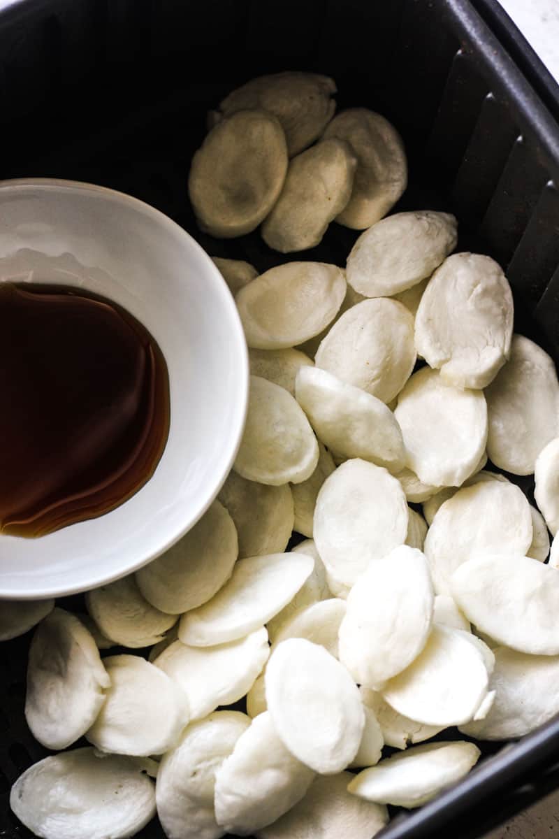 air fried rice cakes with dipping sauce