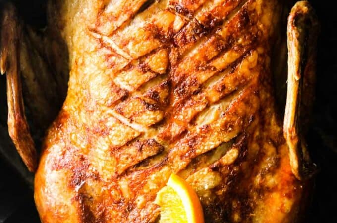 air fryer whole duck with oranges