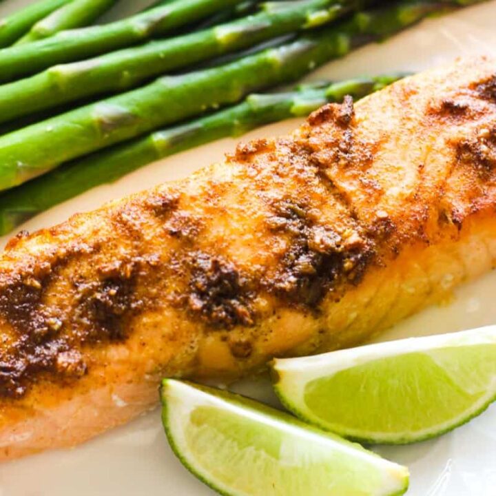 air fryer jerk salmon with lime