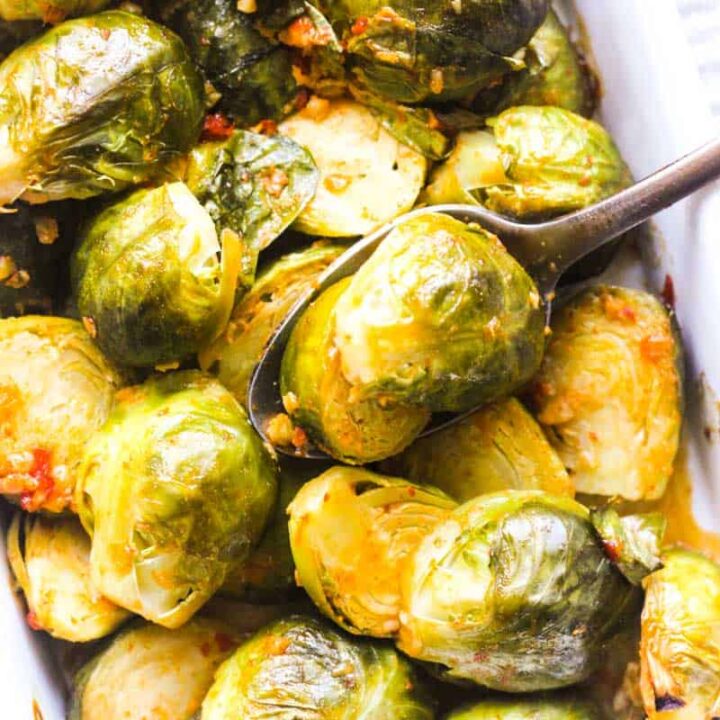 baked bang bang brussels sprouts with the spoon