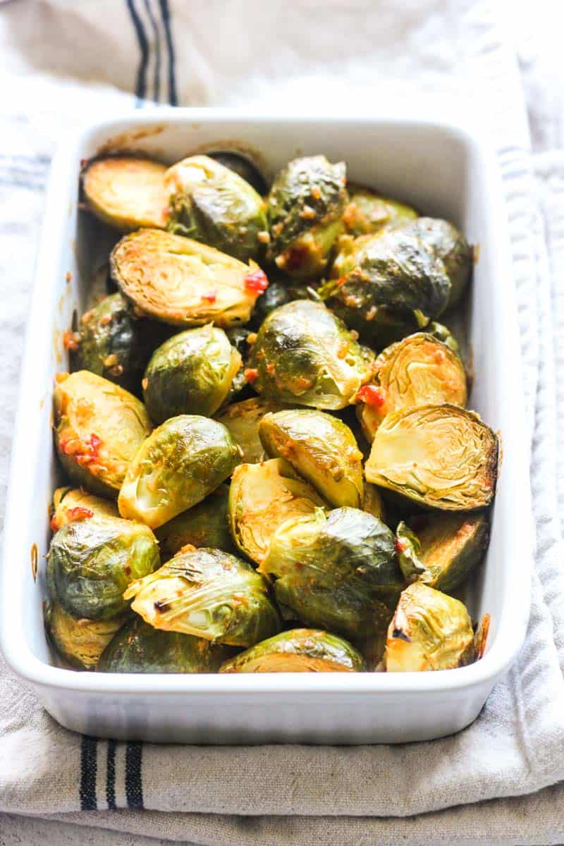 baked bang bang brussels sprouts