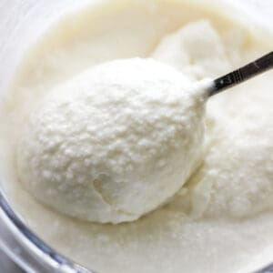 ninja creami vanilla ice cream in the spoon