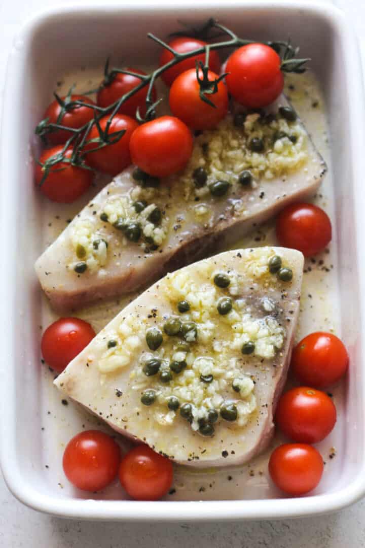 Baked Swordfish with Capers and Tomatoes - The Top Meal