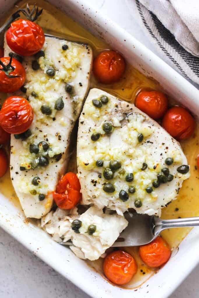 Baked Swordfish with Capers and Tomatoes - The Top Meal