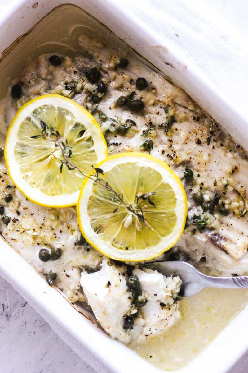 baked triggerfish with lemon