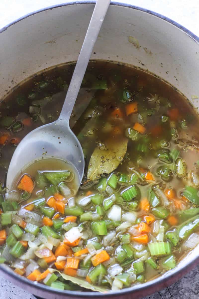 sauteing vegetables with broth