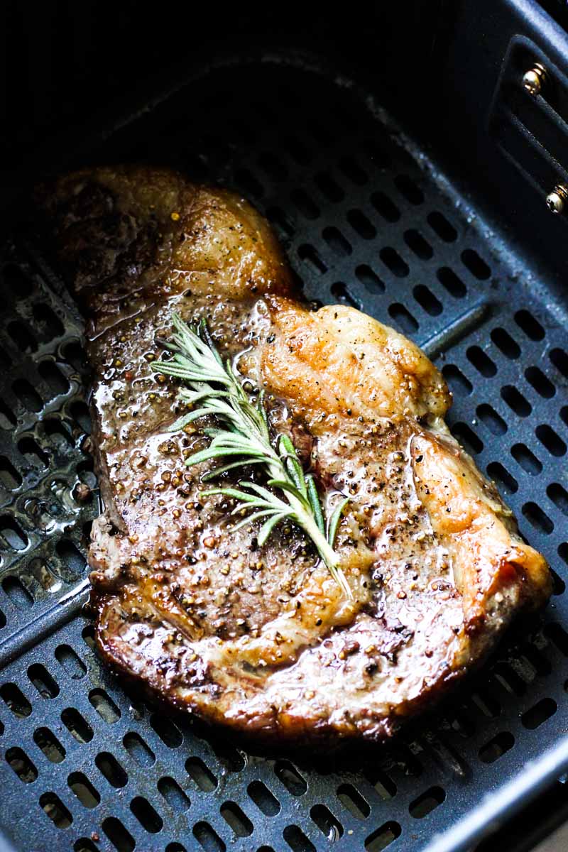 seasoned bison steak in air fryer