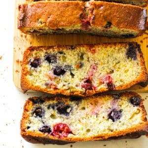 cranberry blueberry bread, sliced