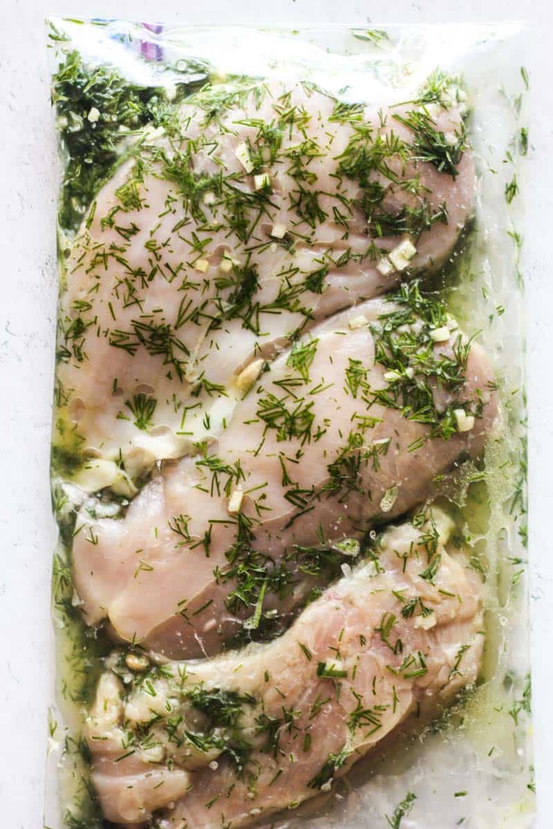 chicken marinade with dill in the bag