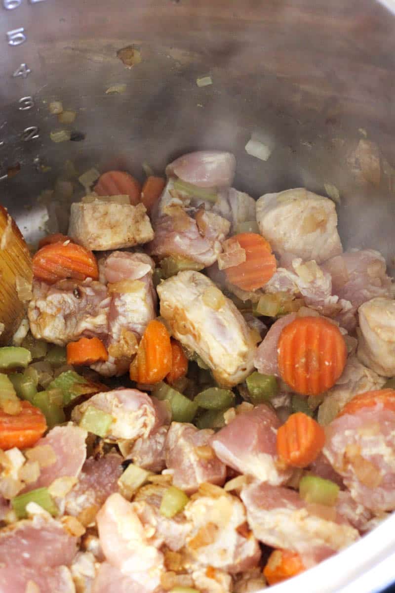 sauteing poultry with vegetables in instant pot
